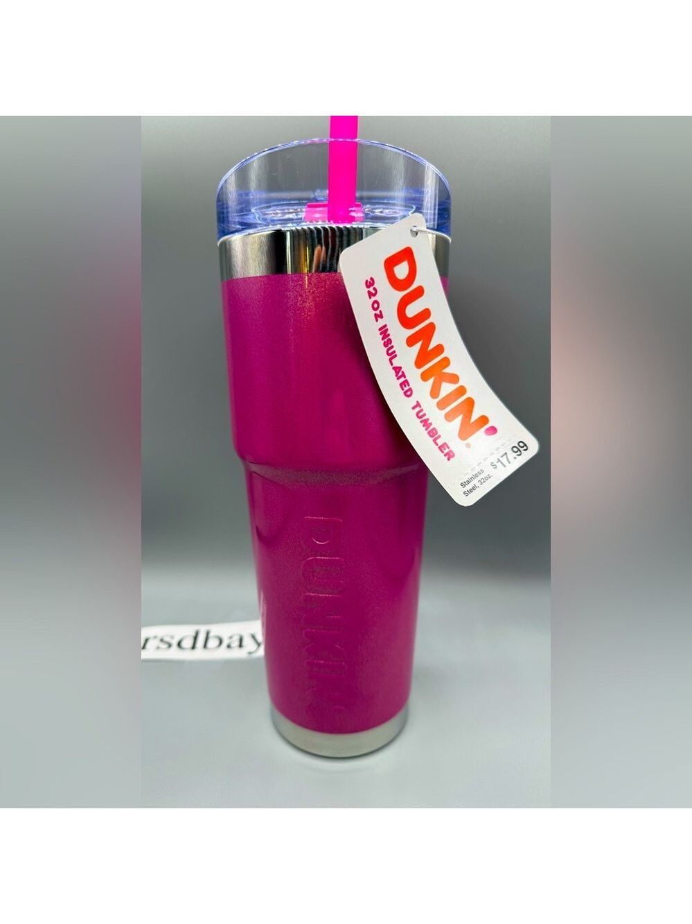Dunkin Americana Stainless Steel Tumbler 32oz PINK New With Tags